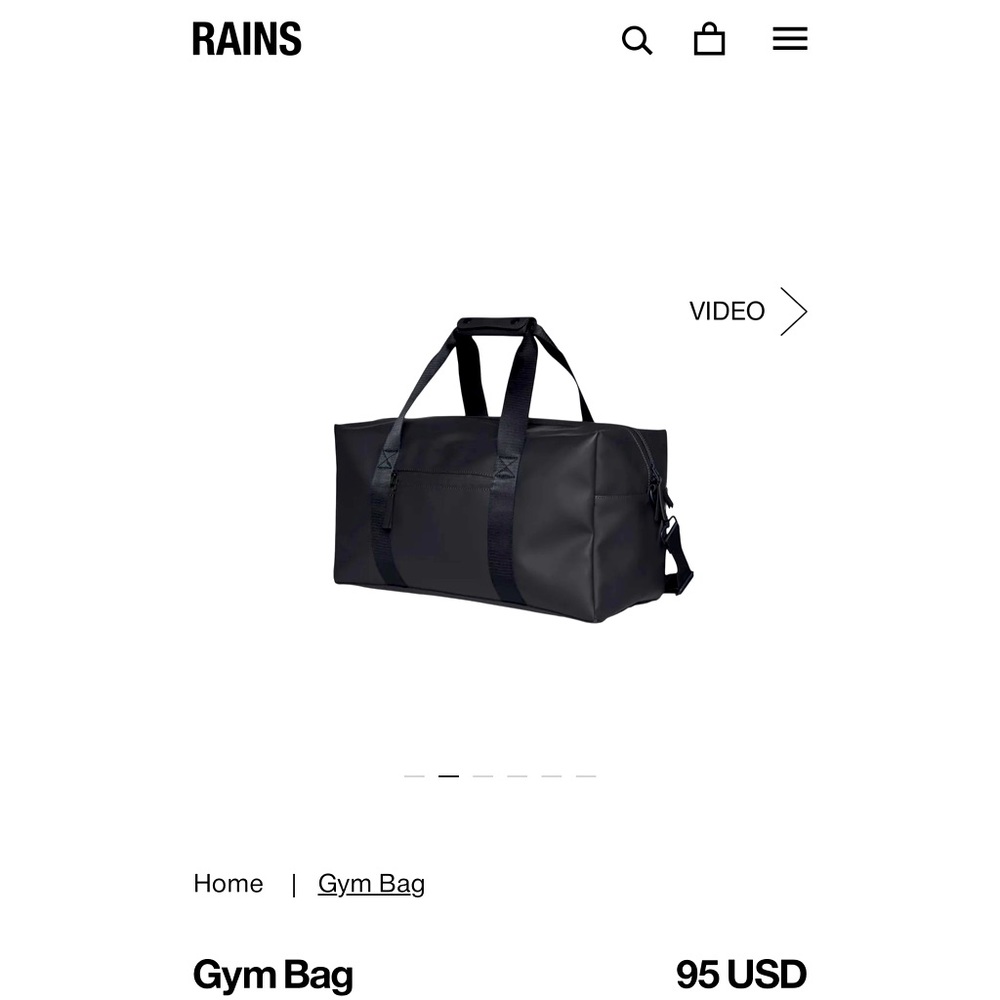 BLACK RAINS GYM BAG